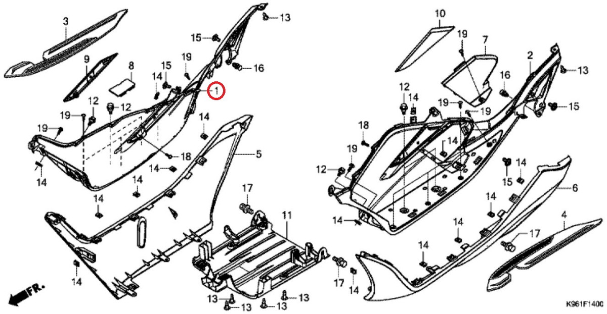 PCX pcx 125 150 2018-2020 jf81 kf30 純正タイプ 外装カウル 17