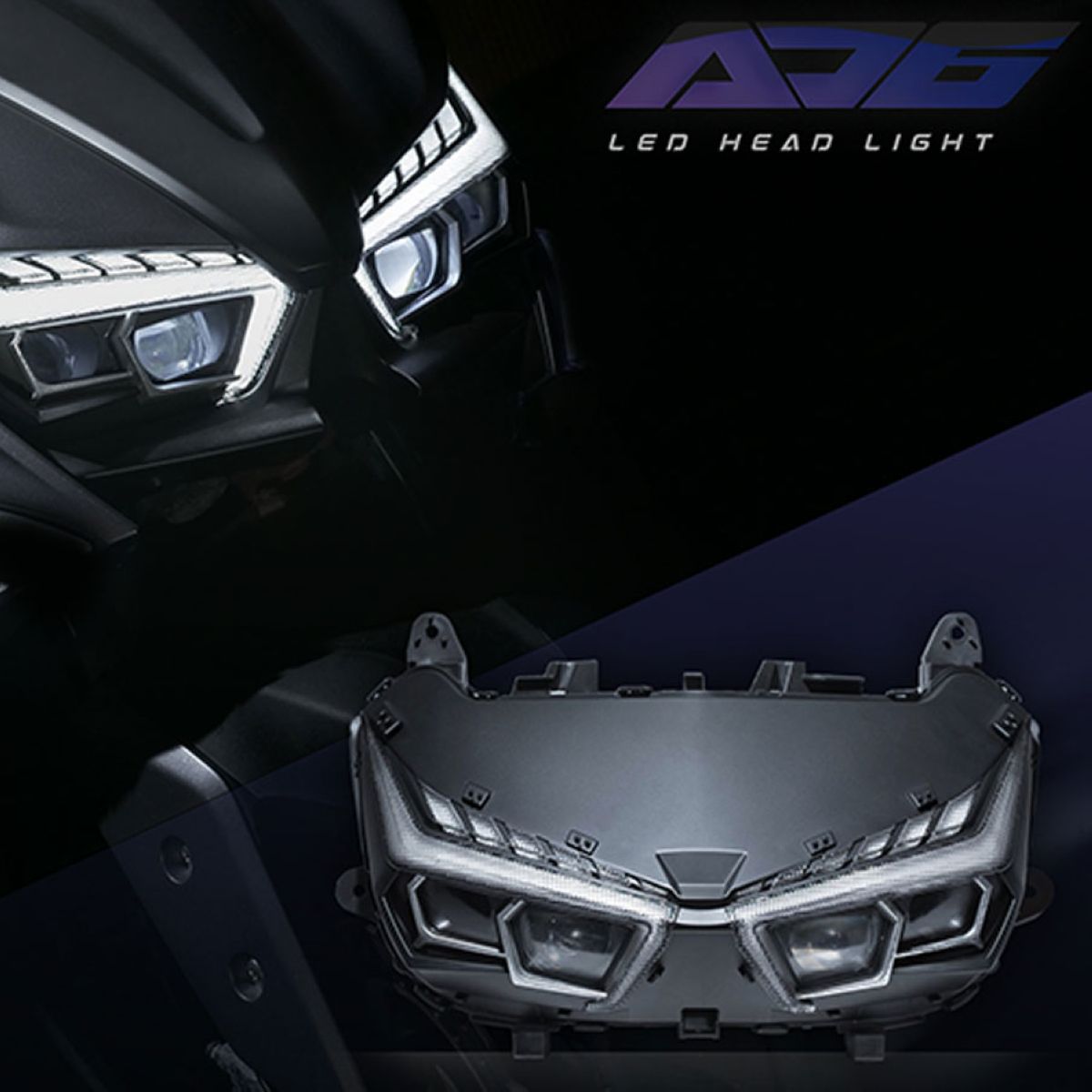 AJ6 6型シグナスグリファス GRYPHUS LEDスクエアプロジェターヘッドライト シーケンシャルウィンカー 2in1一体型ユニット