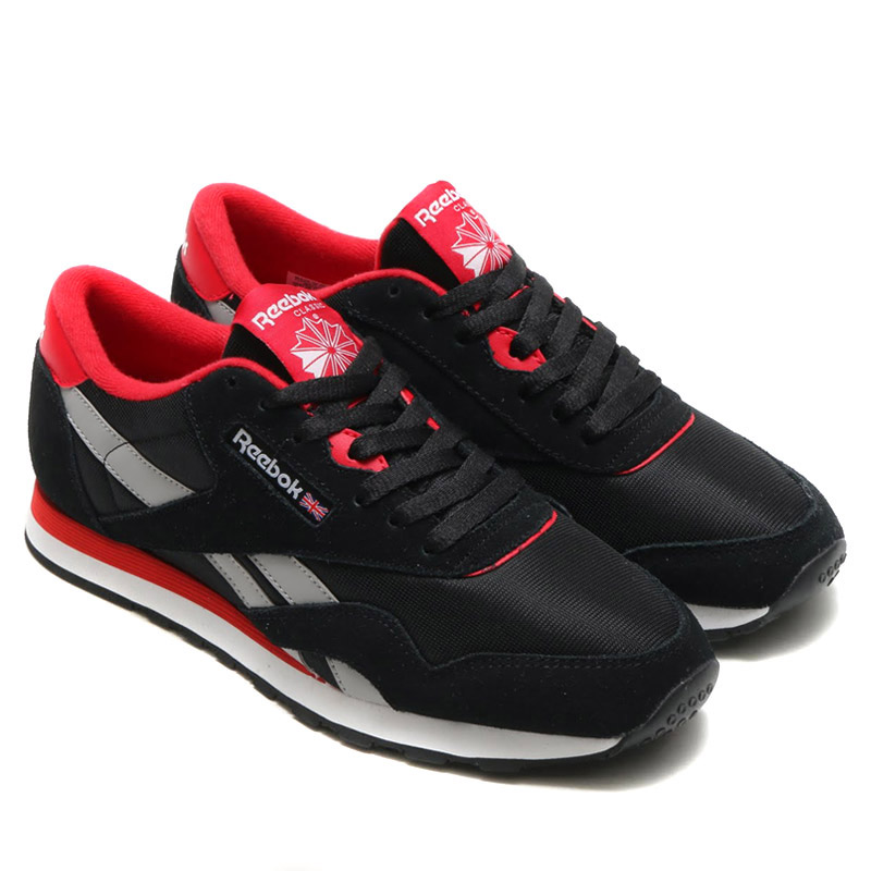 reebok black and red sneakers