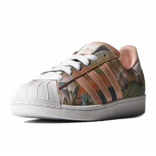 adidas superstar w dust pink print trainers