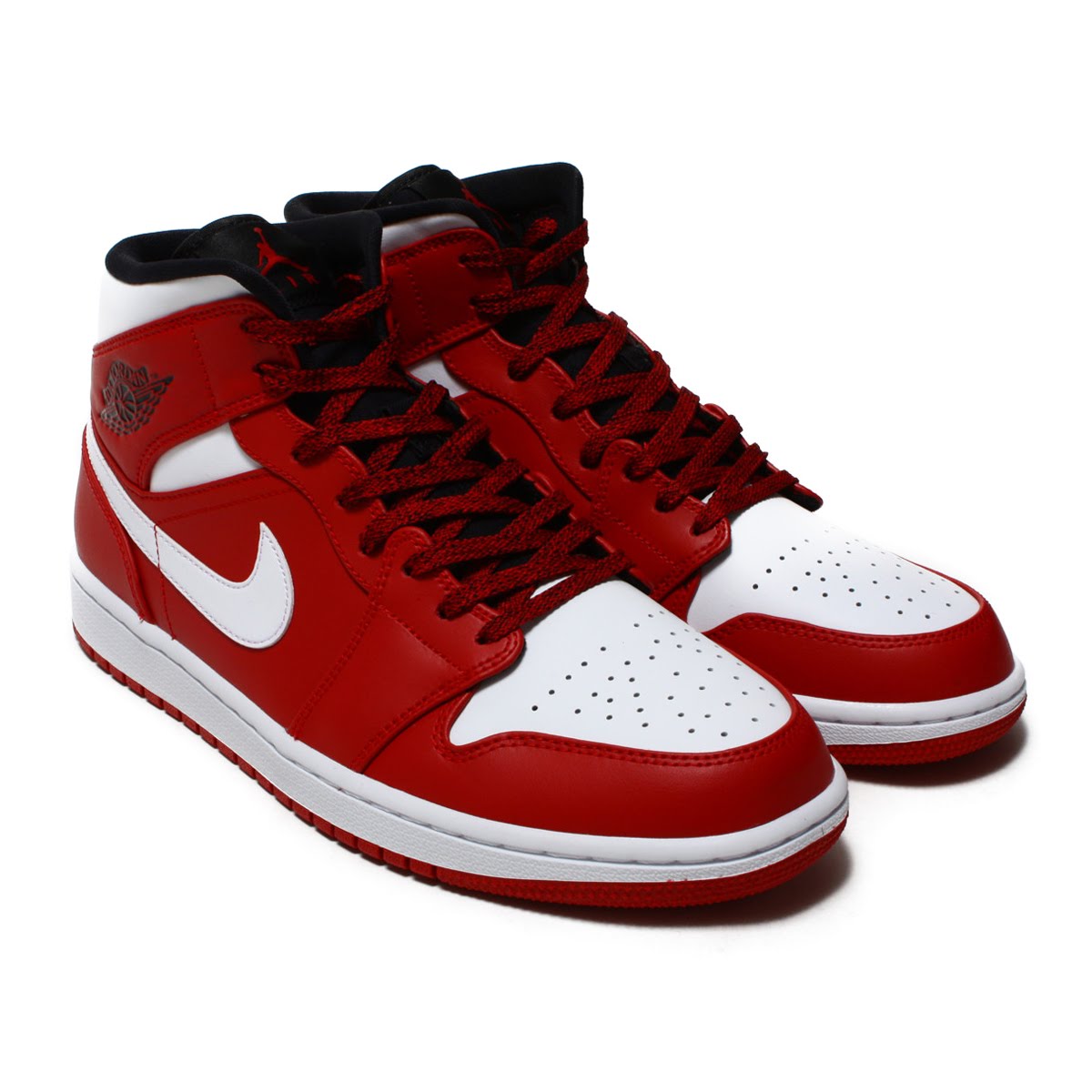 nike air jordan 1 mid red and white