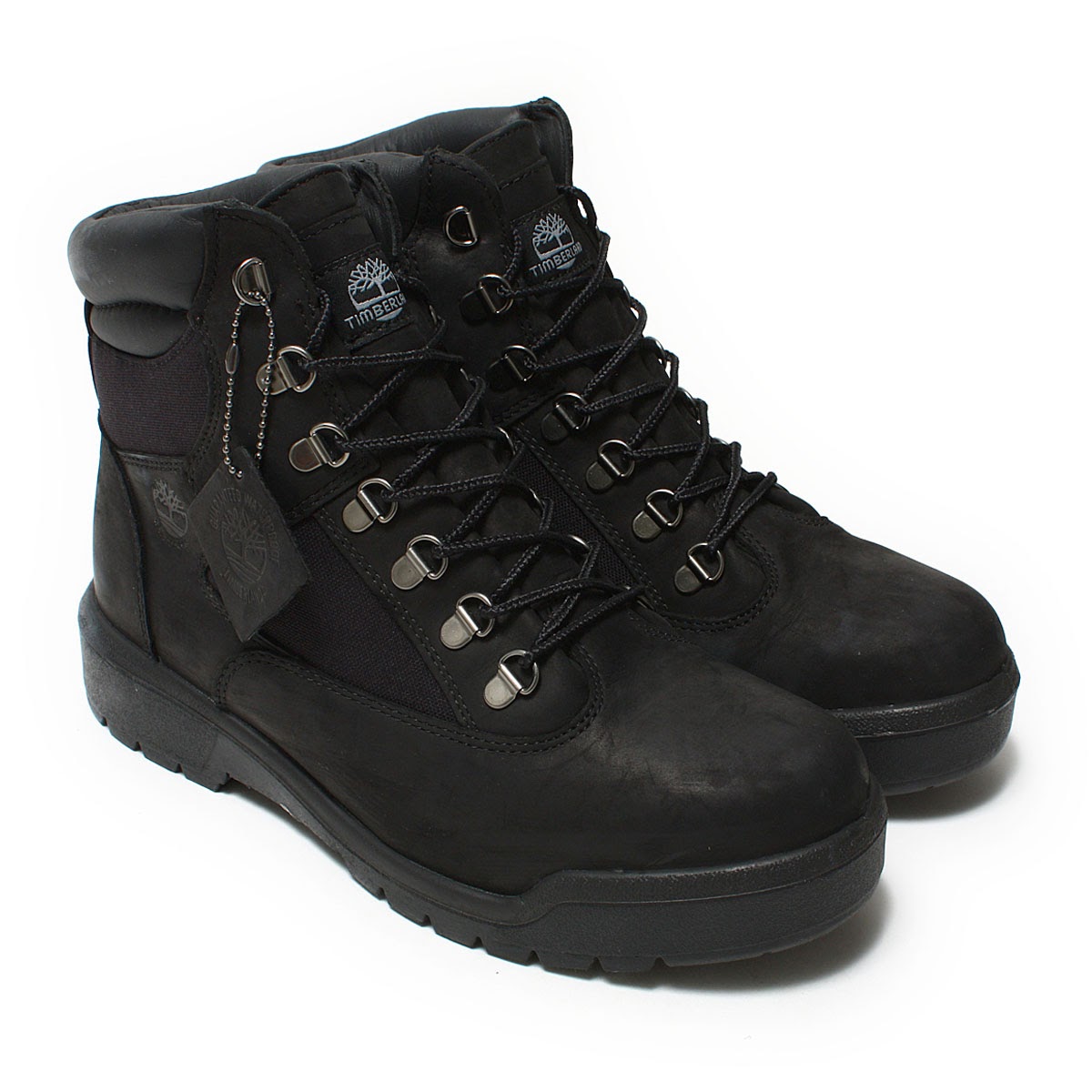 timberland field boots black