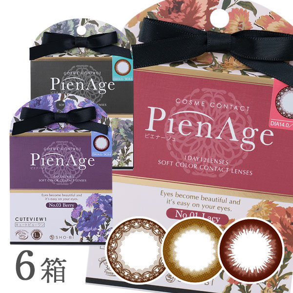 安い購入 楽天市場 送料無料 ピエナージュ 6箱セット Pienage ピエナージュ 1日使い捨て 12枚入り アットネットコンタクト 高知インター店 Allsoporganicbutcher Com Au