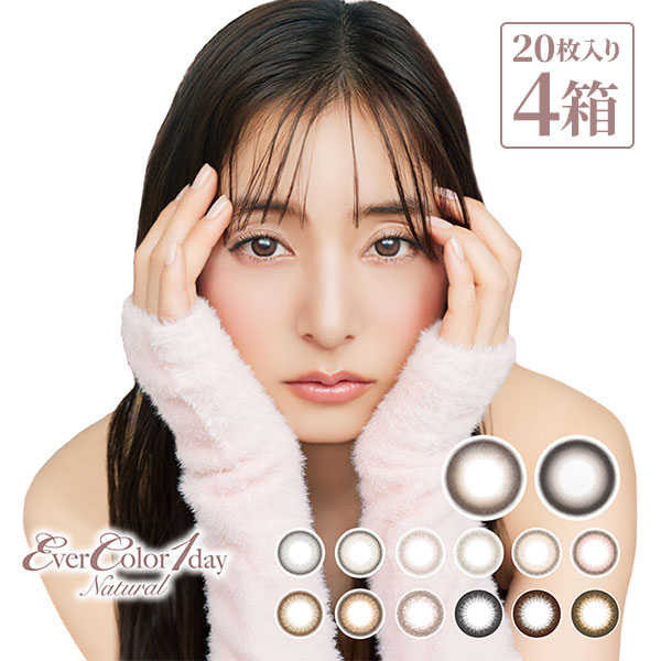 【送料無料】エバーカラーワンデーナチュラル 4箱セット【20枚×4箱】（ 14.5mm / アイレ / ブラウン / ブラック / 度あり / 度なし / カラコン / カラーコンタクト ）【ポイント10倍】