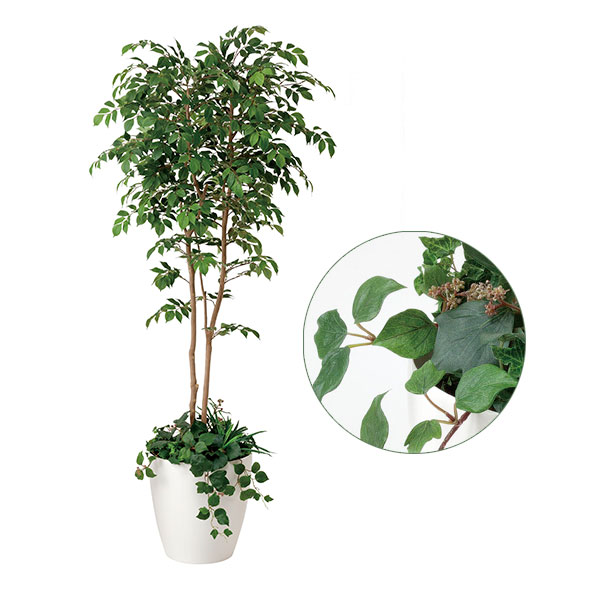 New限定品 楽天市場 光触媒 観葉植物 植栽付き 人工観葉植物 フェイクグリーン インテリアグリーン マウンテンアッシュ 高さ180cm 消臭 お手入れ不要 オフィス 開店祝い 引っ越し祝い おしゃれ 造花 光の楽園 雑貨 抗菌 空気清浄 ナチュラル 北欧 玄関 カフェ 人工