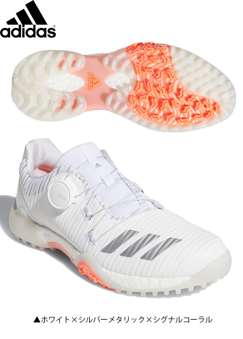 最安値に挑戦 レディース アディダス ゴルフ ウィメンズ コードカオス ボア Ee9345 スパイクレス ゴルフシューズ ホワイト メタリック コーラル Adidasw 安い購入 Gonzaga Mg Gov Br