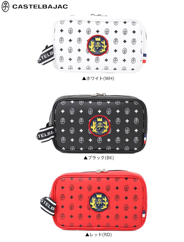 貨物輸送無料 カステルバジャック ゴルフ Cbz024b 合財袋 白色 Wh 黒ん坊 Bk 丹赤 Rd Castelbajac カステルバジャック ポーチ Cannes Encheres Com