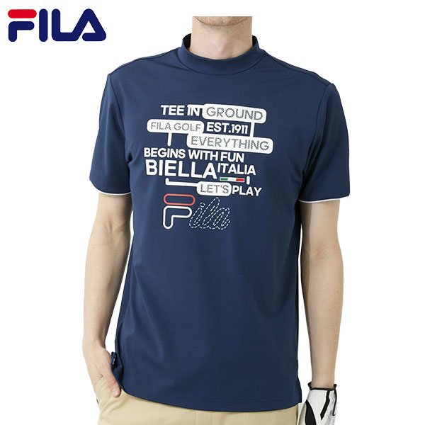 フィラ モックネック 半袖 シャツ ネイビー Nv あす楽対応 Southwestne Com