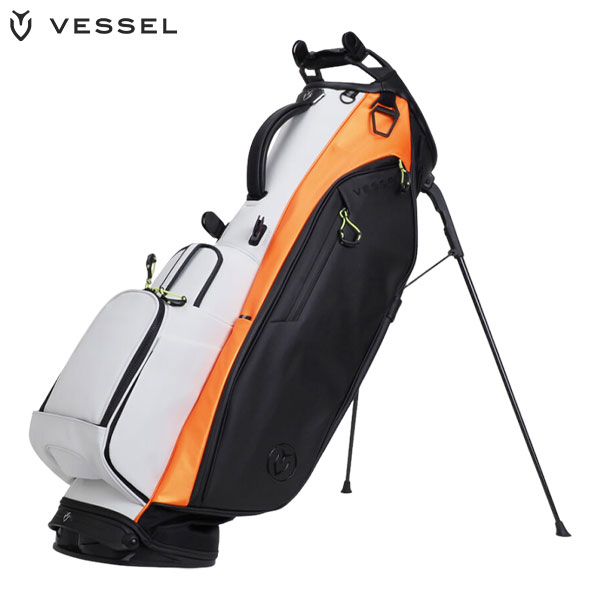 Vessel キャディバッグ ブラック/ホワイト/イエロー Vessel キャディバッグ ホワイト/ブラック/イエロー キャディ