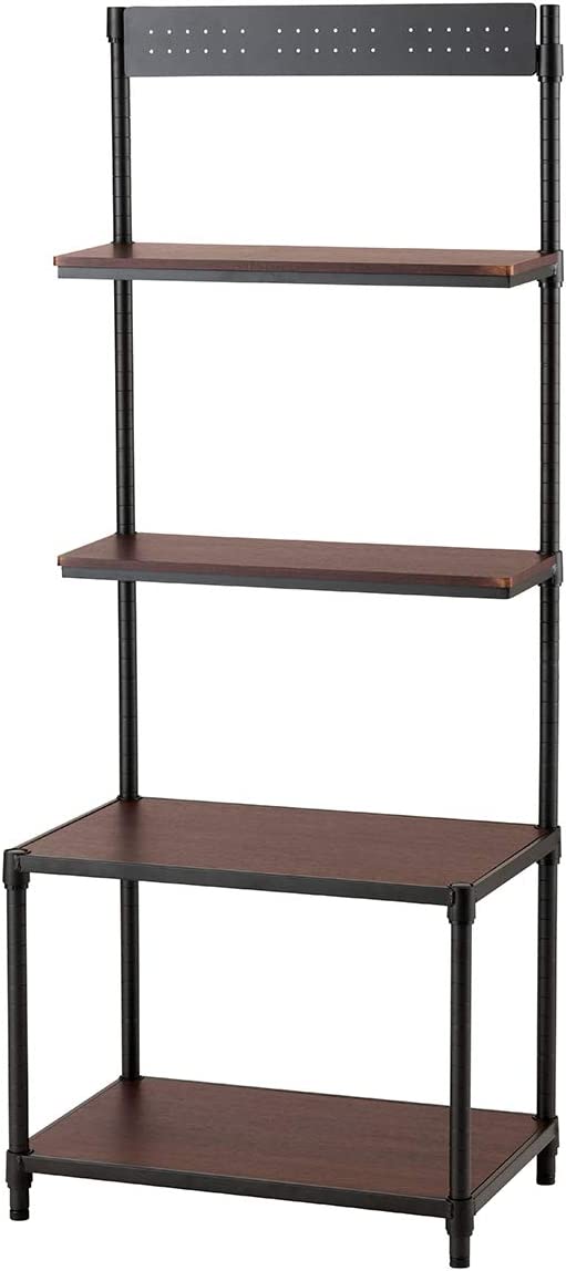 ルミナスルチールラック ルミナスノワール 壁面収納ラック NO6015-4W 4段 幅61cm×奥行41cm×高さ151cm ポール径25mm