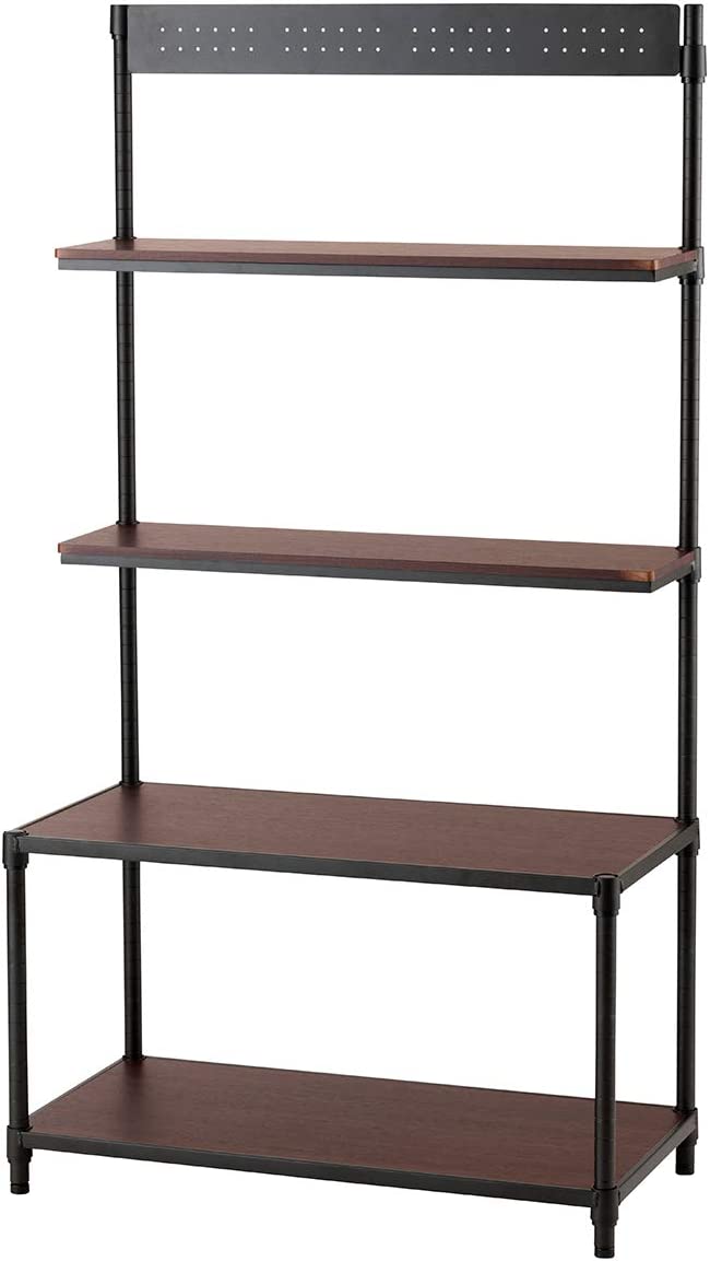 ルミナスルチールラック ルミナスノワール 壁面収納ラック NO8015-4W 4段 幅81cm×奥行41cm×高さ151cm ポール径25mm