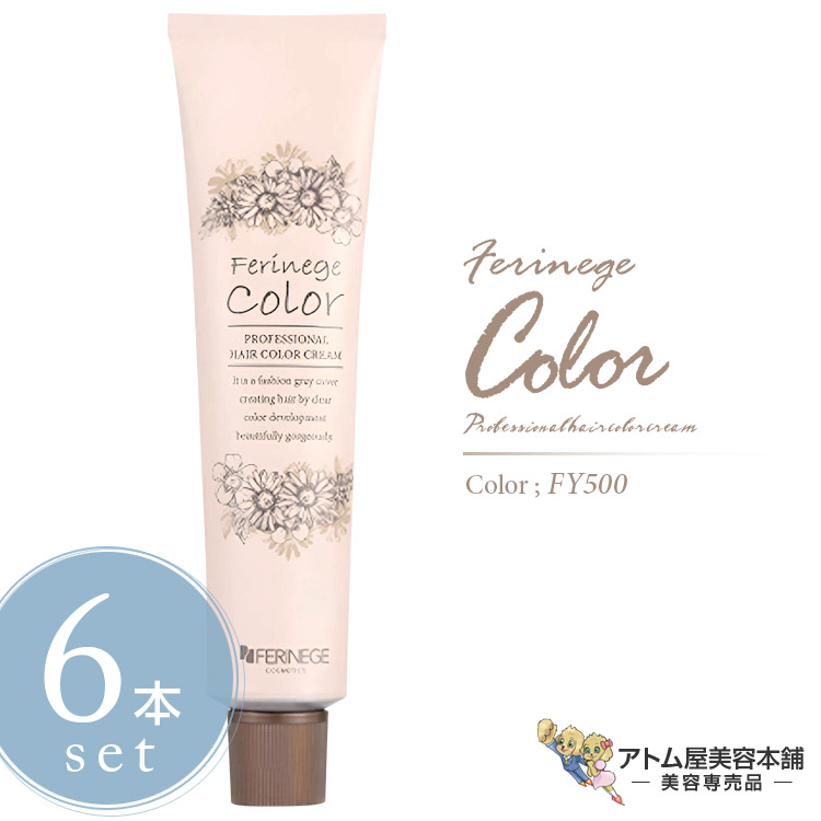フェリネージュカラー 100g FY500＜6本セット！＞クリームタイプ ヘアカラー カラー剤 毛染め おしゃれ染め 白髪染め 白髪カバー 白髪隠し カラーリング 人気 定番 美容専売 サロン専売 美容室 美容師 サロン 床屋 バーバー