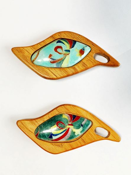 七宝焼き 七宝焼 アクセサリー ブローチ ペンダント ブローチペンダント 工芸品 銀線七宝 総銀箔 金箔ちらし 木工作家特注木枠 天然木の枠 ギリシャ製革紐付き オリジナル 一点モノ メイドインジャパン ハンドメイド 箱付き あとりえしっぽう 送料無料