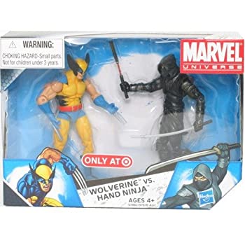 【中古】【輸入品・未使用】Marvel Universe 3 3/4 Inch Exclusive Action Figure 2Pack Wolverine Vs. Hand Ninja Black画像