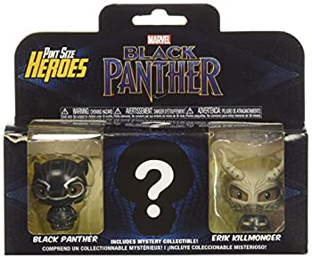 【中古】【インポート品・未当て嵌める】Pint SizeMarvel Black Panther pack 3 figure / パイントブラックパンサーSizeMarvel容器に並べる3の図