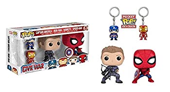 【中古】【輸入品・未使用】ポップ！ 3.75インチ ソフビ ボブルヘッド フィギュア/シビル・ウォー キャプテン・アメリカ/スペシャル4パック