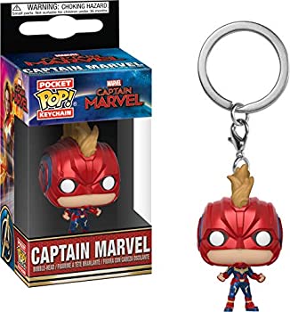 【中古】【輸入品・未使用】ポップ！ミニフィギュア キーホルダー/キャプテン・マーベル/キャプテン・マーベル（マスク版）