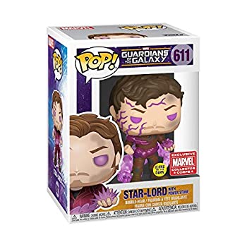 【中古】【輸入品・未使用】POP! Marvel Collector Corps 独占 ガーディアンズ・オブ・ギャラクシー611 GITD スターロード パワーストーン付き 保護ケース付き
