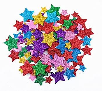 【中古】【輸入品・未使用】Honbay 200pcs Colourful Self Adhesive Star Shape Foam Glitter Stickers