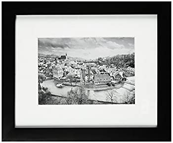 【中古】【輸入品・未使用】Golden State Art 8x10 Black Photo Wood Collage Frame with REAL GLASS and White Mat displays for 5x7 Picture by Golden State Art