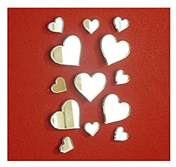 【中古】【39shop】【輸入品・未使用】ハート★スモール ミラー ステッカー、DIY クラフト＆スクラップブック アクセサリー ミラー ステッカー、アクリル ハート ミラー デカール＆壁画（新古品）｜アトリエ絵利奈