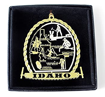 【中古】【39shop】【輸入品・未使用】Idaho★State真鍮クリスマスオーナメントブラックLeatheretteギフトボックス（新古品）｜アトリエ絵利奈