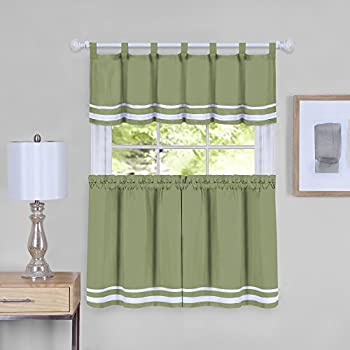 【中古】【輸入品・未使用】Achim Home Furnishings AchimホームImports DakotaウィンドウカーテンTierペアと飾り布セット、58?\