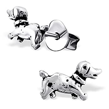 【中古】【輸入品・未使用】925スターリングシルバー犬スタッドイヤリング20521