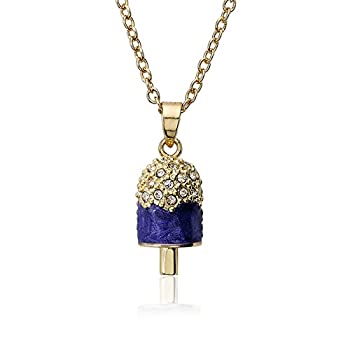 【中古】【輸入品・未使用】Molly Glitz Sparkle Sweet 14?K金メッキクリスタルDripping MarbleizedコーラルエナメルPopsicleペンダントネックレス14?\