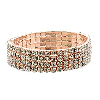 【中古】【輸入品・未使用】TopwholesalejewelファッションジュエリーストレッチブレスレットローズゴールドPlating