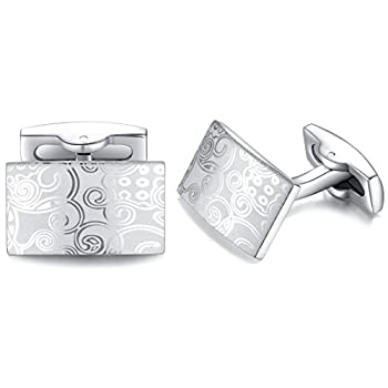 【中古】【輸入品・未使用】Honey Bear Cufflinks for Men???シルバーステンレススチールFiguredパターン、シャツ結婚式ギフト
