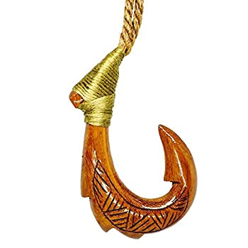 【中古】【39shop】【輸入品・未使用】ハワイアンジュエリー、コア木彫り釣り針ネックレス（新古品）｜アトリエ絵利奈
