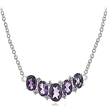 【中古】【39shop】【輸入品・未使用】スターリングシルバーブルートパーズorアメジストホワイトトパーズ5-stoneネックレス(新古品)|アトリエ絵利奈