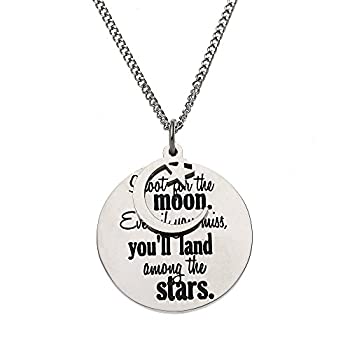 【中古】【39shop】【輸入品・未使用】★Shoot For The Moon Even If You Miss You 'll Land Among the Starsインスピレーションペンダントネックレス（新古品）｜アトリエ絵利奈