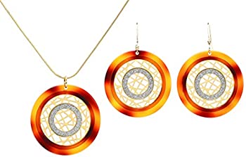 【中古】【輸入品・未使用】Lovaジュエリーディスコスタイルファンキーオレンジディスクゴールデントーンメタルネックレスイヤリングセット 8,985円