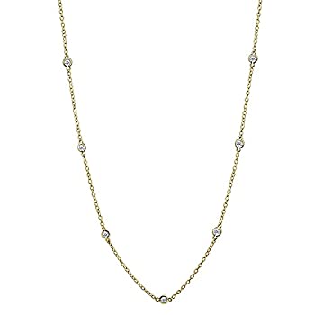 【中古】【39shop】【輸入品・未使用】GemStar★USA スターリングシルバー キュービックジルコニア ステーション 上品なチェーンネックレス 16～24インチ（新古品）｜アトリエ絵利奈