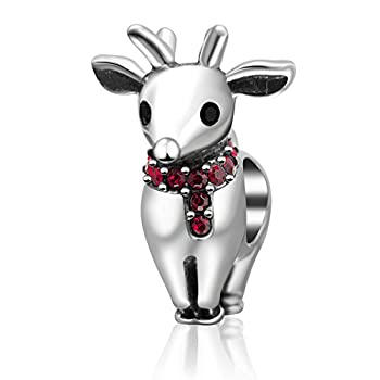 【中古】【輸入品・未使用】クリスマストナカイチャーム925スターリングシルバーXmasラッキー動物チャーム、ヨーロピアンブレスレット