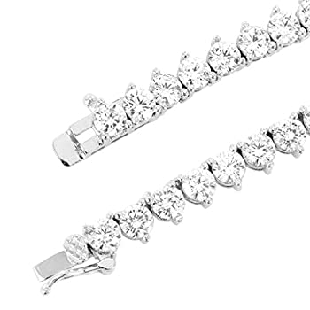【中古】【39shop】【輸入品・未使用】メンズ★1列シルバー仕上げ 人工ダイヤモンド 厚さ4mm 3プロング ストーン テニスネックレスチェーン 16~26インチ（新古品）｜アトリエ絵利奈