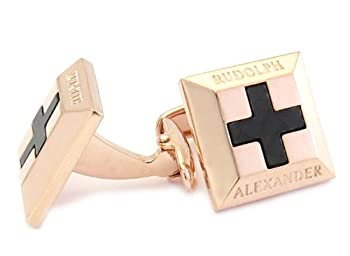 【中古】【39shop】【輸入品・未使用】Cuff★- DaddyカーボンファイバークロスローズゴールドCufflinks withプレゼンテーションボックス(新古品)|アトリエ絵利奈