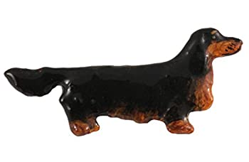 【中古】【輸入品・未使用】クリエイティブピューターDesigns、フルボディ手作り長い髪ダックスフント犬ピューターラペルピンブローチ、d366?F