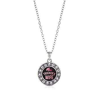 【中古】【輸入品・未使用】InspiredシルバーTrucker 's Wife円チャームネックレスクリアクリスタルラインストーン