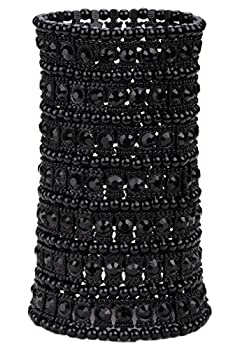 【中古】【輸入品・未使用】Angel Jewelry マルチレイヤー クリスタル ワイドストレッチ カフブレスレット レディース 7列