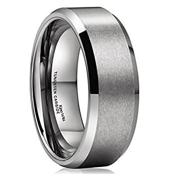 【中古】【輸入品・未使用】Kingは基本的なユニセックス8?mmタングステンカーバイドマット光沢仕上げ結婚婚約バンドリング