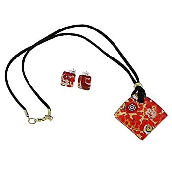 【中古】【輸入品・未使用】GlassOfVeniceムラーノガラスVenetian反射ジュエリーセット???レッドゴールド