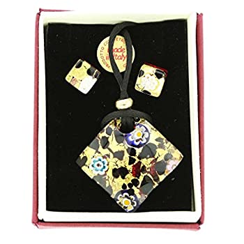 【中古】【輸入品・未使用】GlassOfVeniceムラーノガラスVenetian反射ジュエリーセット???ゴールドMillefiori