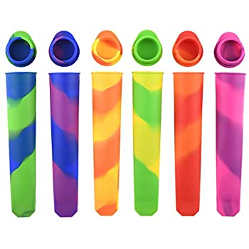 【中古】【輸入品・未使用】MIREN Silicone Ice Pop Molds Popsicle Maker Molds with Attached Caps Mixed Color Set of 6 by MIREN