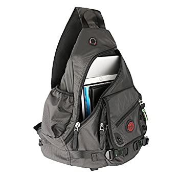 【中古】【39shop】【輸入品・未使用】Kawei★Knight 大型スリングバッグ ノートパソコンバックパック クロスボディ メッセンジャーバッグ ショルダー 旅行 リュックサック ブラック（新古品）｜アトリエ絵利奈
