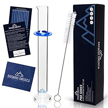 【中古】【インポート品・未当て嵌める】Glass Hydrometer Test Tube Jar \u0026 Cylinder Brush - Narrow Flask for Alcohol Testing Moonshine Homebrew Beer Home Wine Making Kits Borosi その他-パソコン・周辺機器