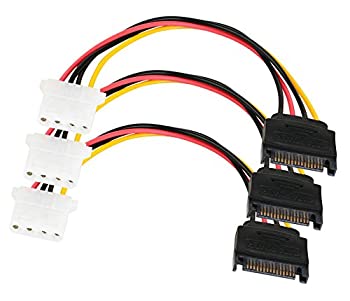 【中古】【インポート品・未当て嵌める】SATAワット数有線テレビアダプター3容器に並べるSATA 15いの一番牡to Molex lp4刃針ワット数有線テレビ8in