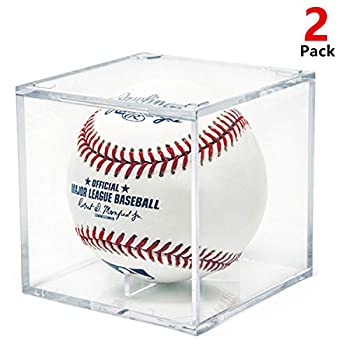 【中古】【輸入品・未使用】野球ディスプレイケース UV保護 アクリルキューブ 野球ホルダー 正方形 クリアボックス 記念品 ディスプレイ&収納 スポーツ 公式野球ディスプレ